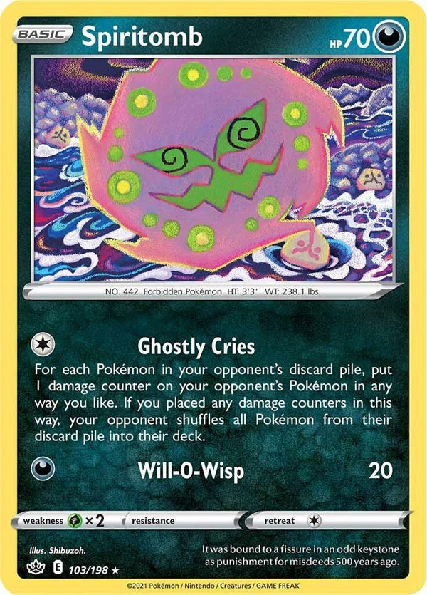Pokemon Spiritomb 103/198 SWSH06: Chilling Reign Normal