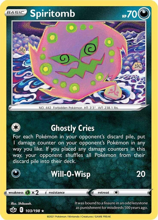 Pokemon Spiritomb 103/198 SWSH06: Chilling Reign Reverse Holo - EternaCards