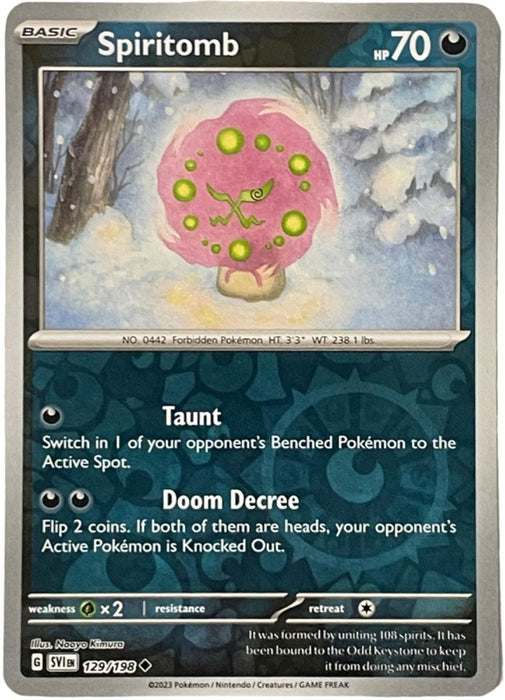 Pokemon Spiritomb 129/198 SV01: Scarlet & Violet Base Set Normal - Eterna Cards