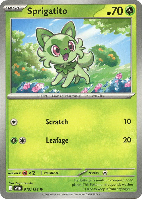 Pokemon Sprigatito 013/198 SV01: Scarlet & Violet Base Set Reverse Holo - EternaCards