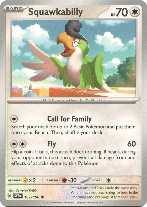 Pokemon Squawkabilly 162/198 SV01: Scarlet & Violet Base Set Reverse Holo - EternaCards