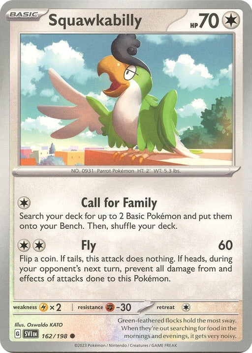 Pokemon Squawkabilly 162/198 SV01: Scarlet & Violet Base Set Reverse Holo - EternaCards