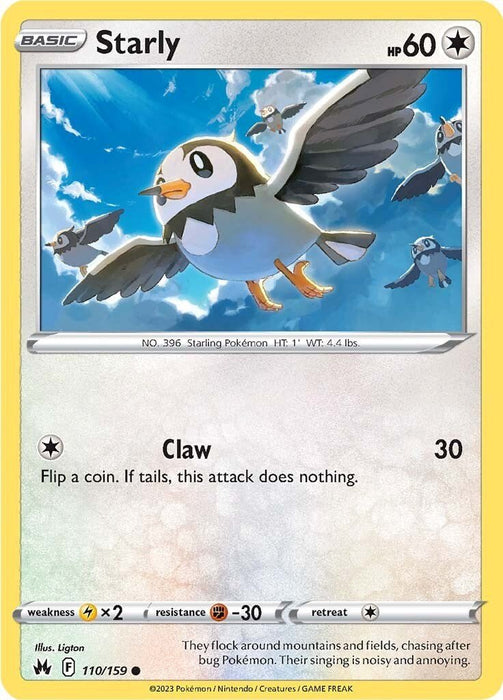 Pokemon Starly 110/159 SWSH: Crown Zenith Reverse Holo - EternaCards