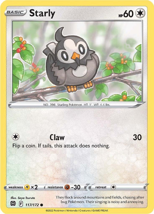 Pokemon Starly 117/172 SWSH09: Brilliant Stars Normal - EternaCards