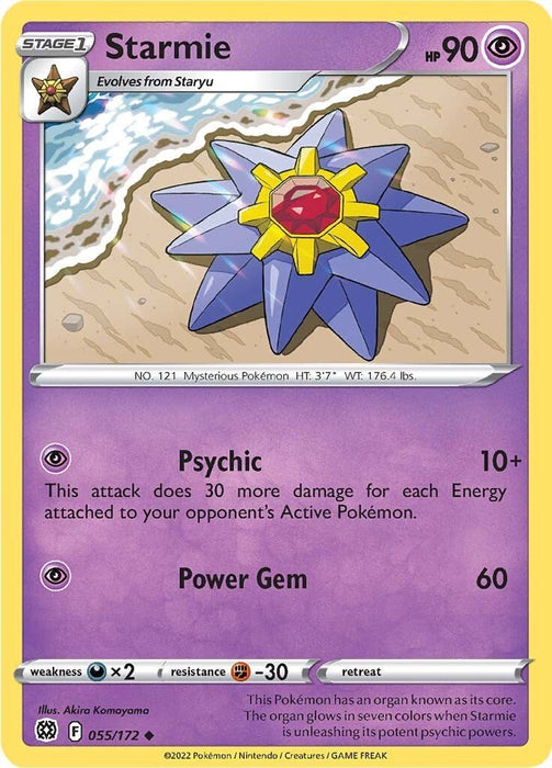 Pokemon Starmie 055/172 SWSH09: Brilliant Stars Reverse Holo - EternaCards