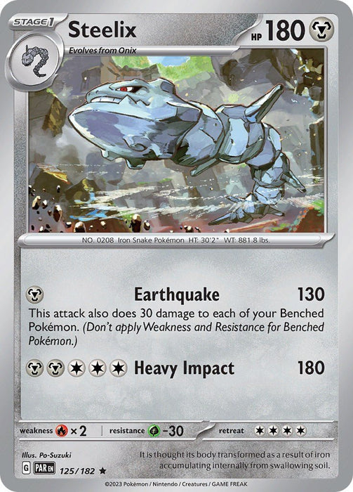 Pokemon Steelix - 125/182 125/182 SV04: Paradox Rift Holo - EternaCards