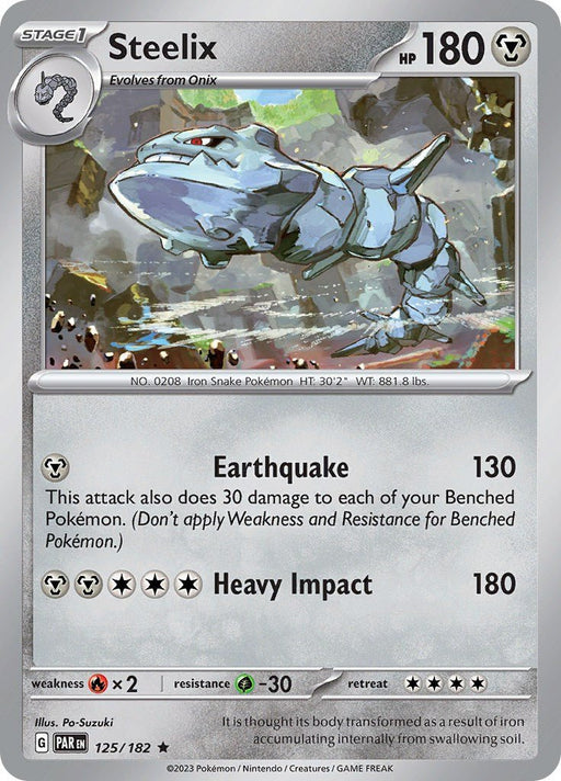 Pokemon Steelix - 125/182 125/182 SV04: Paradox Rift Holo - EternaCards