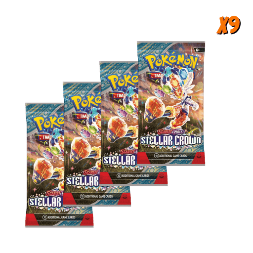 Pokemon Stellar Crown Booster Pack Bundle (9 Packs) - EternaCards