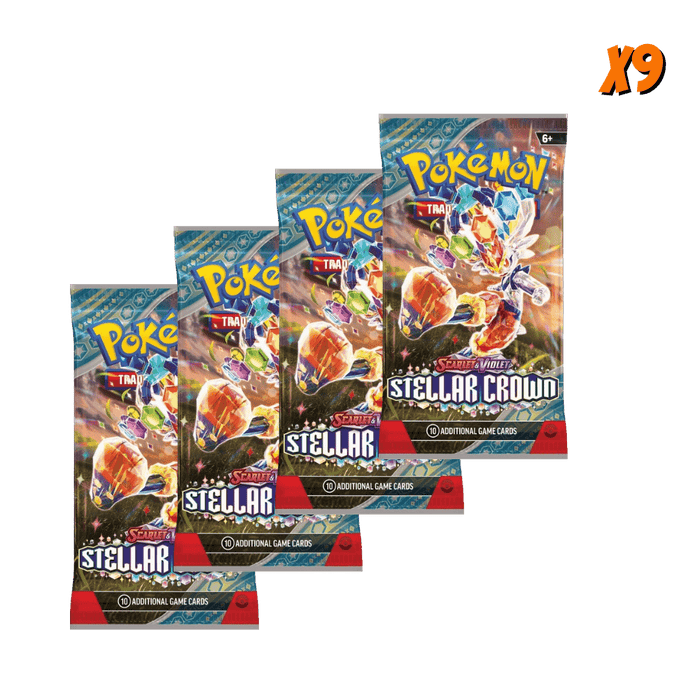 Pokemon Stellar Crown Booster Pack Bundle (9 Packs) - EternaCards