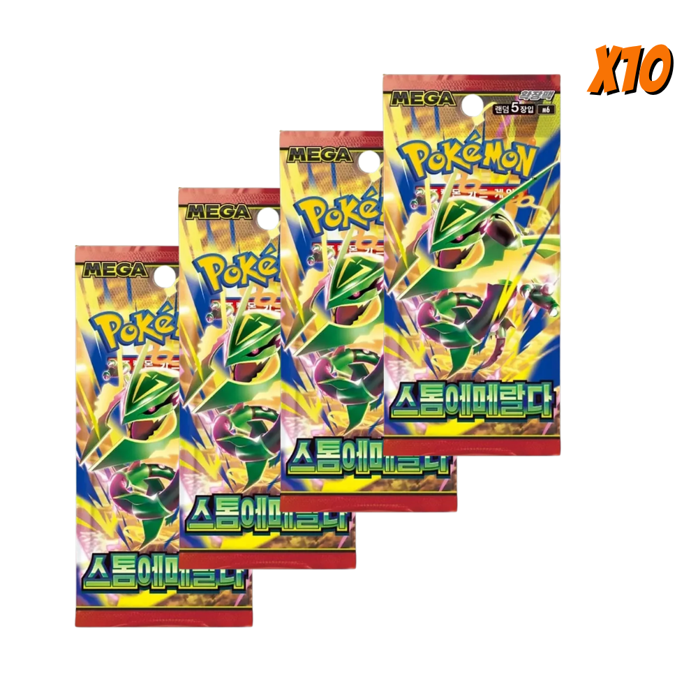 Pokemon Storm Emeralda Korean Booster Pack Bundle (10 Packs) - Eterna Cards
