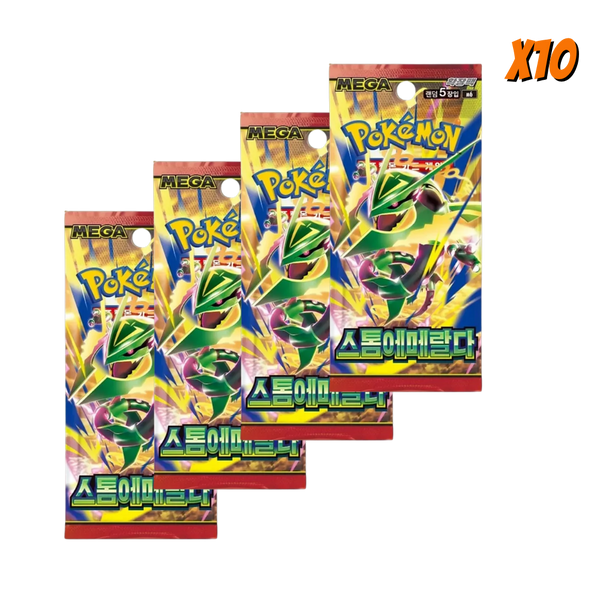 Pokemon Storm Emeralda Korean Booster Pack Bundle (10 Packs) - Eterna Cards