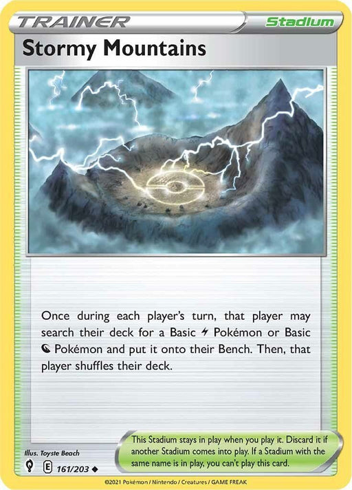 Pokemon Stormy Mountains 161/203 SWSH07: Evolving Skies Reverse Holo - EternaCards