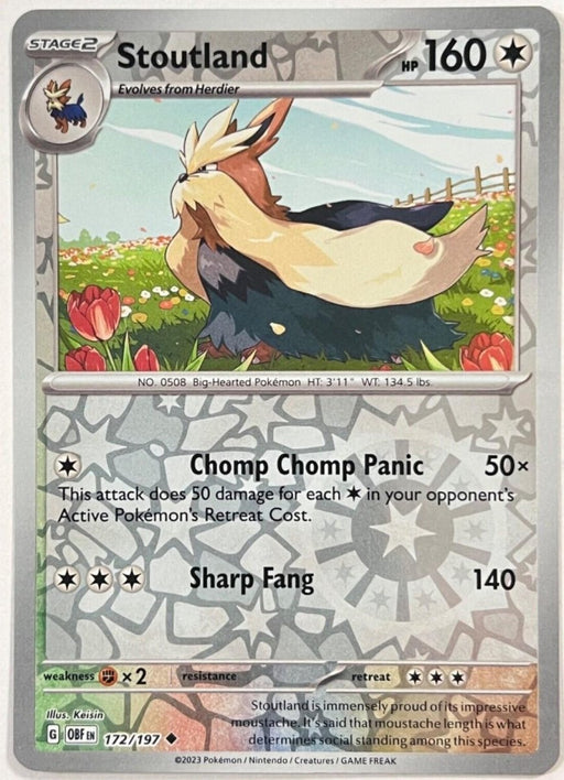 Pokemon Stoutland 172/197 SV03: Obsidian Flames Normal - Eterna Cards