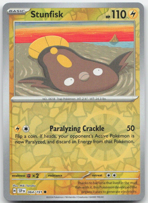 Pokemon Stunfisk - 064/191 SV08: Surging Sparks Normal - Eterna Cards