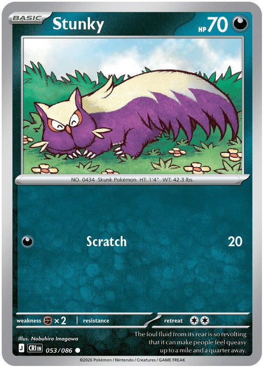 Pokemon Stunky 053/086 ME04: Chaos Rising Normal - Eterna Cards