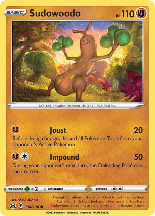 Pokemon Sudowoodo 094/196 SWSH11: Lost Origin Reverse Holo - EternaCards