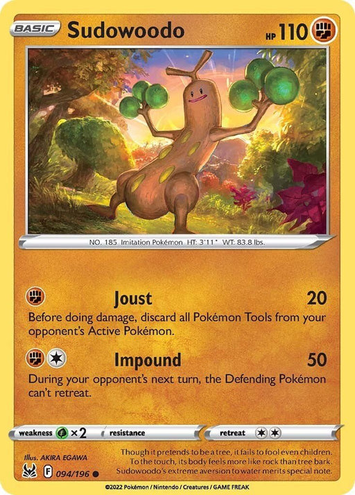 Pokemon Sudowoodo 094/196 SWSH11: Lost Origin Reverse Holo - EternaCards