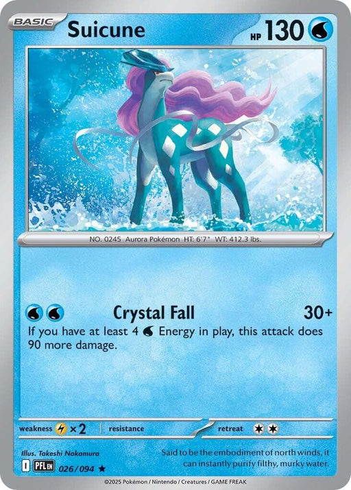 Pokemon Suicune 026/094 ME02: Phantasmal Flames Reverse Holo - EternaCards