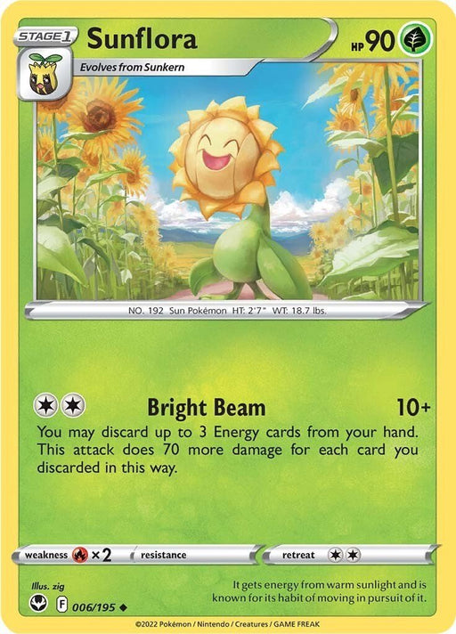 Pokemon Sunflora 006/195 SWSH12: Silver Tempest Reverse Holo - EternaCards