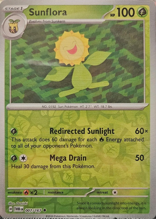 Pokemon Sunflora - 007/167 SV06: Twilight Masquerade Normal - Eterna Cards