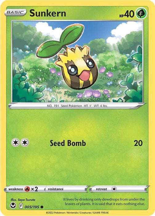 Pokemon Sunkern 005/195 SWSH12: Silver Tempest Reverse Holo - EternaCards