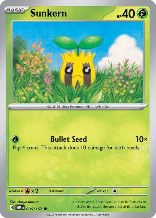 Pokemon Sunkern 006/167 SV06: Twilight Masquerade Reverse Holo - EternaCards