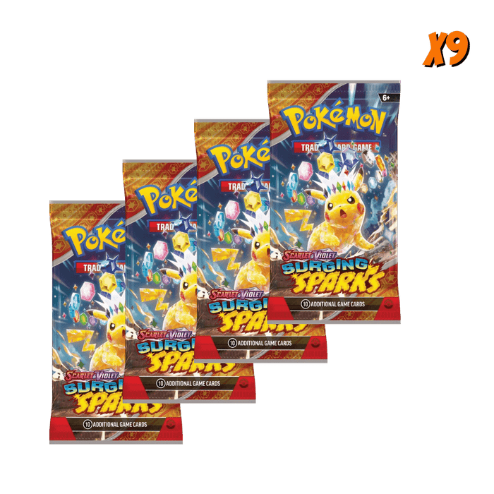 Pokemon Surging Sparks Booster Pack Bundle (9 Packs) EternaCards Pokemon Surging Sparks Booster Pack Bundle (9 Packs) EternaCards