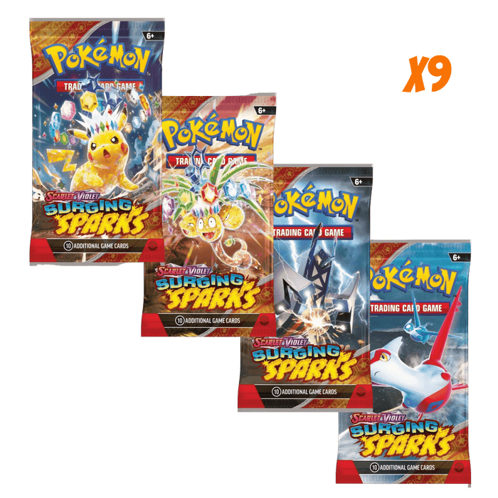 Pokemon Surging Sparks Booster Pack Bundle (9 Packs) - EternaCards