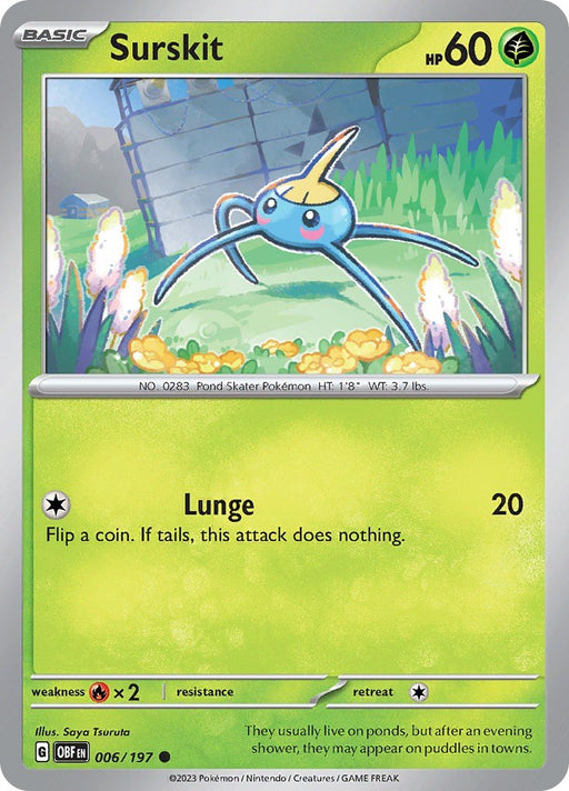 Pokemon Surskit 006/197 SV03: Obsidian Flames Reverse Holofoil - EternaCards