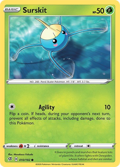 Pokemon Surskit 010/192 SWSH02: Rebel Clash Reverse Holo - EternaCards