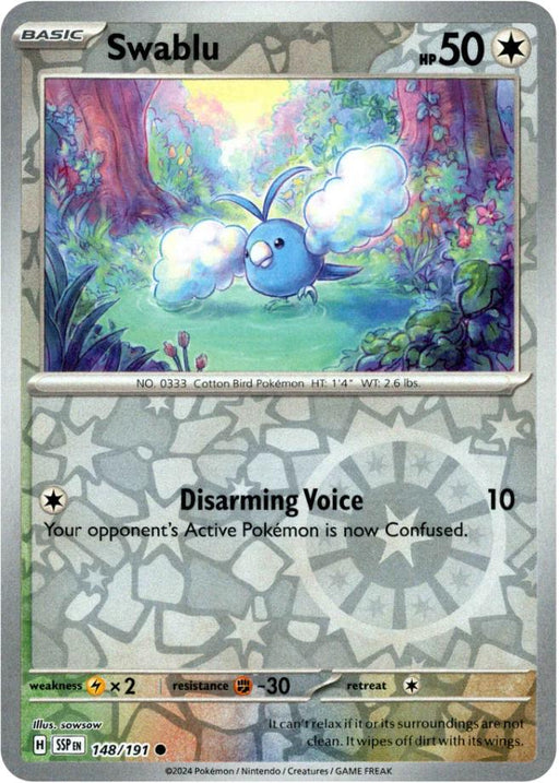 Pokemon Swablu 148/191 SV08: Surging Sparks Normal - Eterna Cards