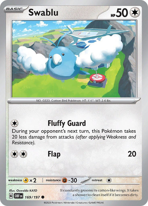 Pokemon Swablu 169/197 SV03: Obsidian Flames Normal - Eterna Cards