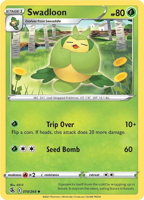 Pokemon Swadloon 010/264 SWSH08: Fusion Strike Normal - Eterna Cards