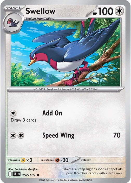 Pokemon Swellow 157/182 SV10: Destined Rivals Normal - EternaCards