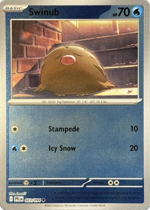 Pokemon Swinub 023/094 ME02: Phantasmal Flames Normal - Eterna Cards