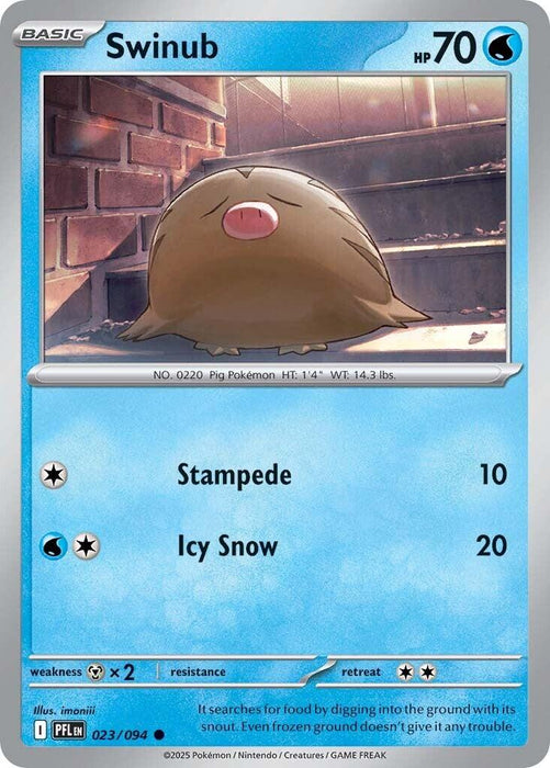 Pokemon Swinub 023/094 ME02: Phantasmal Flames Reverse Holo - EternaCards
