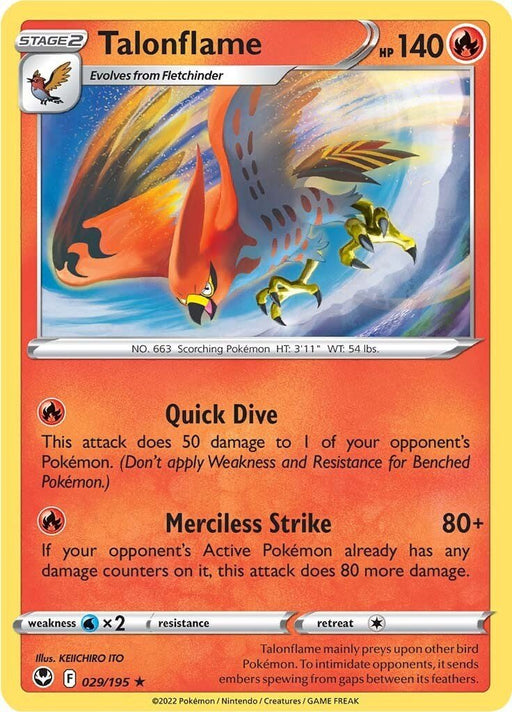 Pokemon Talonflame 029/195 SWSH12: Silver Tempest Normal - Eterna Cards