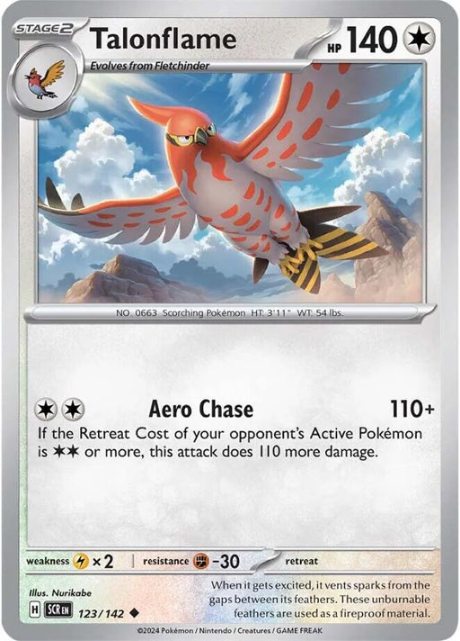 Pokemon Talonflame 123/142 SV07: Stellar Crown Reverse Holo - EternaCards