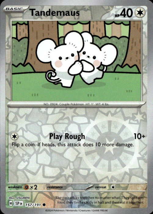 Pokemon Tandemaus 157/191 SV08: Surging Sparks Normal - Eterna Cards
