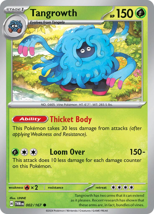 Pokemon Tangrowth 002/167 SV06: Twilight Masquerade Reverse Holo - EternaCards