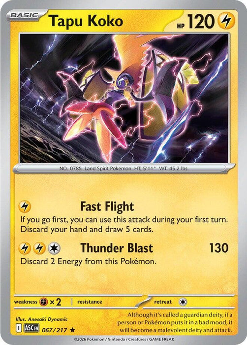 Pokemon Tapu Koko 067/217 ME: Ascended Heroes Holo - EternaCards