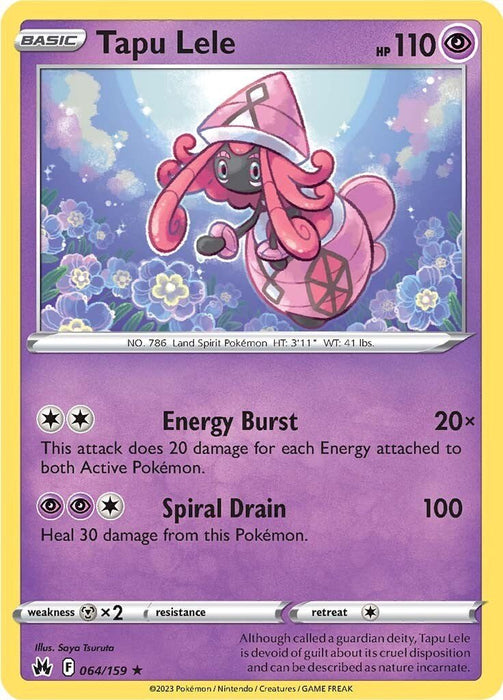Pokemon Tapu Lele 064/159 SWSH: Crown Zenith Reverse Holo - EternaCards