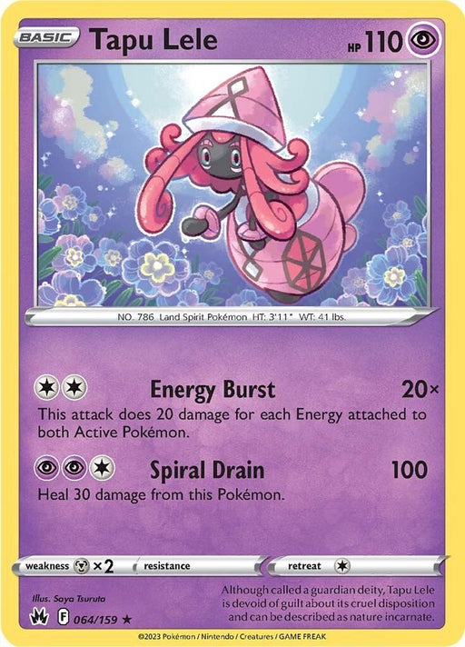 Pokemon Tapu Lele 064/159 SWSH: Crown Zenith Reverse Holo - EternaCards