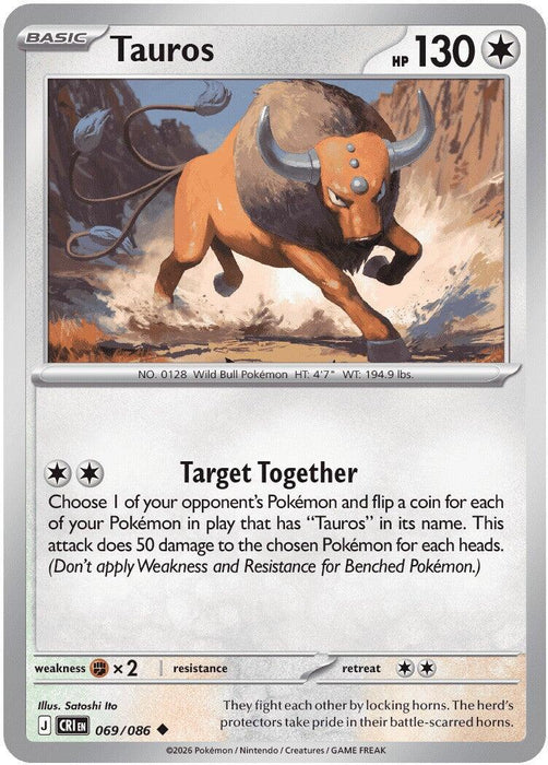 Pokemon Tauros - 069/086 ME04: Chaos Rising Normal - Eterna Cards