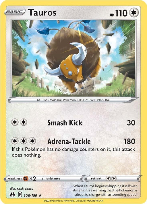 Pokemon Tauros 106/159 SWSH: Crown Zenith Normal - Eterna Cards