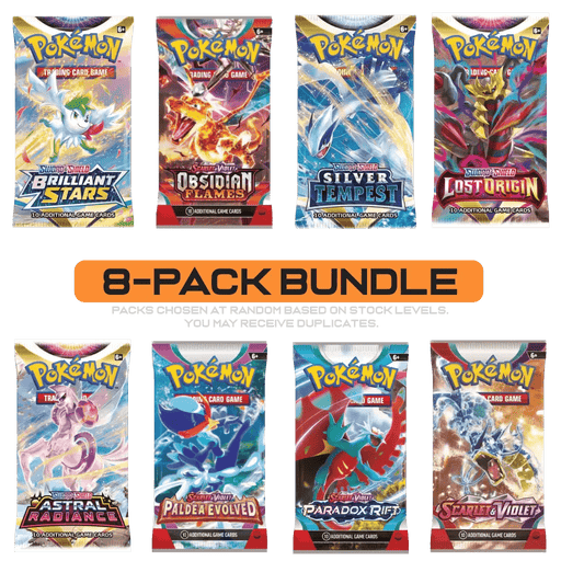 Pokemon TCG - English Pokemon Pack Bundle (8 Packs) - EternaCards