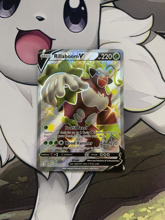 Pokémon TCG Rillaboom V Shining Fates SV105/SV122 Holo Shiny Holo Rare - EternaCards