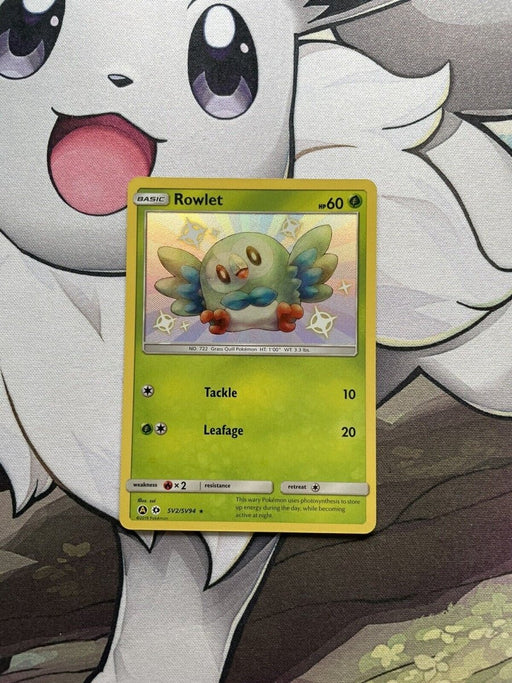 Pokémon TCG Rowlet Hidden Fates SV02/SV94 Holo Shiny Holo Rare - EternaCards