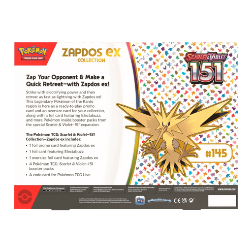 Pokemon TCG - Scarlet & Violet - 151 Zapdos ex Collection Box - EternaCards