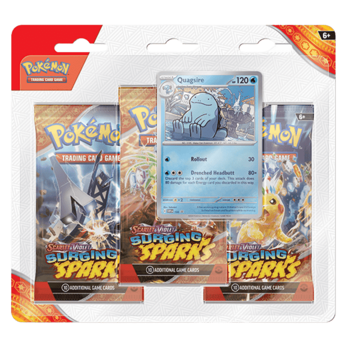 Pokemon TCG: Scarlet & Violet - Surging Sparks - 3 - Pack Blister (Zapdos/Quagsire) - EternaCards